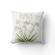 Bluebells and stitchwort Throw Pillow