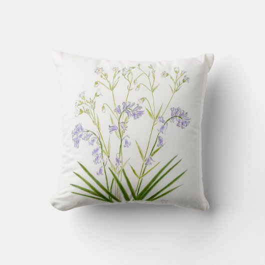 Bluebells and stitchwort Throw Pillow Kussen (Voorkant)