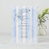 Bluebells & Bees Heritage Hive Studio Bruiloft Kaart (Staand voorkant)