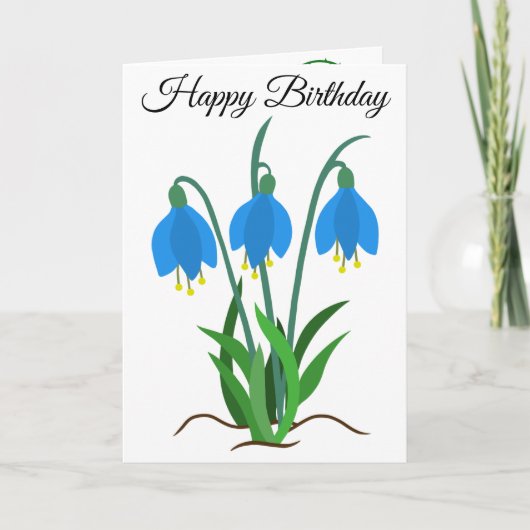 Bluebells Birthday Greeting Card Kaart (Voorkant)
