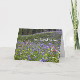 Bluebells Birthday Kaart - Welsh Greeting