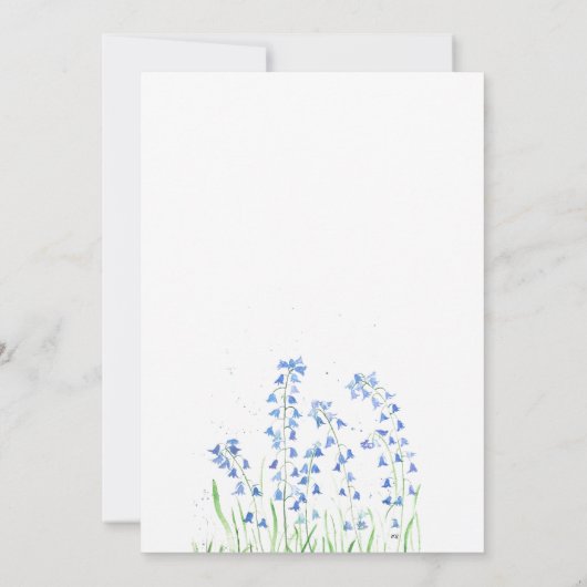 Bluebells Blauw Bloemen Rustieke Bruiloft Kaart (Achterkant)