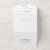 Bluebells Blauw Bloemen Waterverf Foto Bruiloft All In One Uitnodiging (Buitenkant)