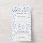 Bluebells Blauw Bloemen Waterverf Natuur Bruiloft All In One Uitnodiging (Binnen)