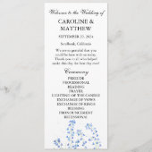 Bluebells Blauw Bloemen Waterverf Rustieke Bruilof Programmakaart (Voorkant)