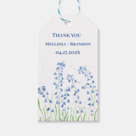 Bluebells Blauw Bloemen Zomer Hout botanisch Cadeaulabel