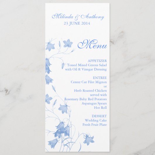 Bluebells - Blauw menu (Voorkant)