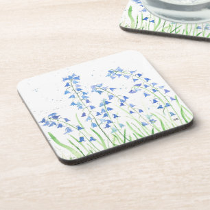 Bluebells blauw Wildflower waterverf natuur Kunst Bier Onderzetter