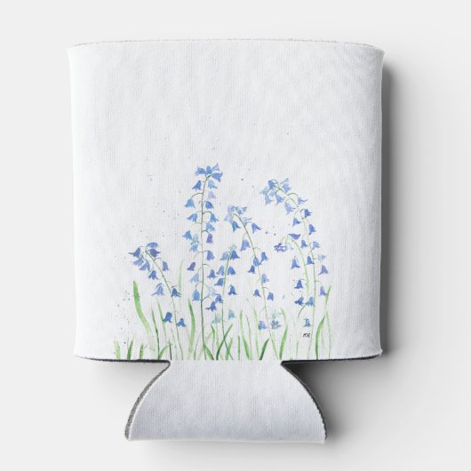 Bluebells Blauwe bloemenbruiloft Waterverf natuur  Blikjeskoeler (Achterkant)