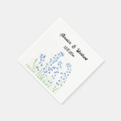 Bluebells Blauwe bloemenbruiloft Waterverf natuur  Servet (Hoek)