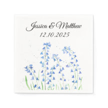 Bluebells Blauwe bloemenbruiloft Waterverf natuur 