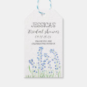 Bluebells Bloemen waterverf rustiek Vrijgezellenfe Cadeaulabel (Voorkant)