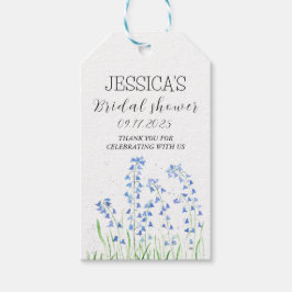 Bluebells Bloemen waterverf rustiek Vrijgezellenfe Cadeaulabel