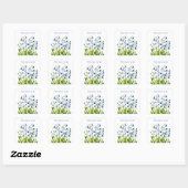 Bluebells Blue Floral Vrijgezellenfeest Bruiloften Vierkante Sticker (Vel)