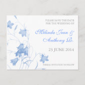 Bluebells - Blue Save the Date Briefkaart (Voorkant)