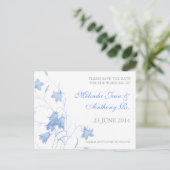 Bluebells - Blue Save the Date Briefkaart (Staand voorkant)