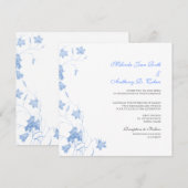 Bluebells - Blue Square Wedding Invitation Kaart (Voorkant / Achterkant)