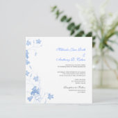 Bluebells - Blue Square Wedding Invitation Kaart (Staand voorkant)