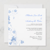 Bluebells - Blue Square Wedding Invitation Kaart (Voorkant)