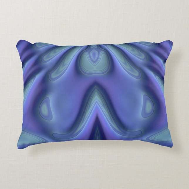 ~BLUEBELLS Blue Violet Fractal Design ~ Accent Kussen (Voorkant)