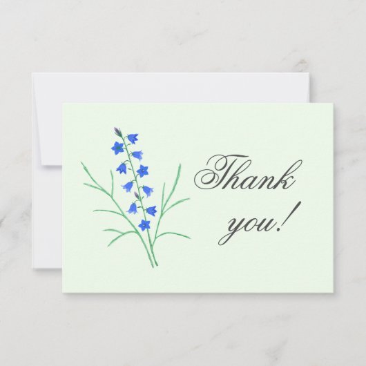 Bluebells Bord geel bruiloft bedankje Bedankkaart (Voorkant)