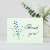 Bluebells Bord geel bruiloft bedankje Bedankkaart (Staand voorkant)