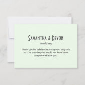 Bluebells Bord geel bruiloft bedankje Bedankkaart (Achterkant)