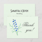 Bluebells Bord geel bruiloft bedankje Bedankkaart (Voorkant / Achterkant)