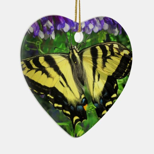 Bluebells en Butterfly Keramisch Ornament (Rechts)