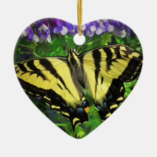 Bluebells en Butterfly Keramisch Ornament (Voorkant)
