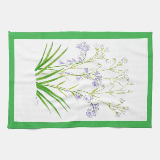 Bluebells en Stitchwort schort Theedoek (Horizontaal)