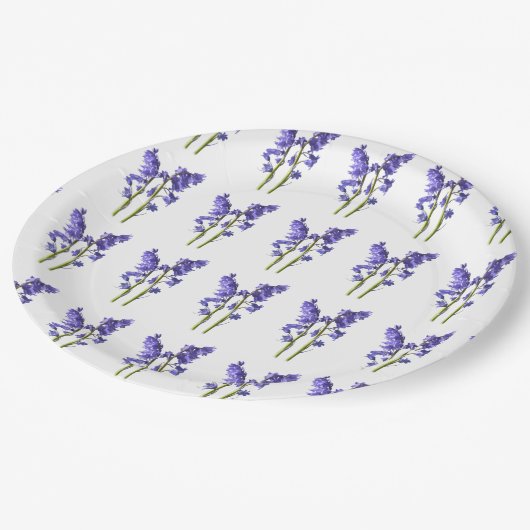 Bluebells Fabric Pattern Papieren Bordje (Gekanteld)