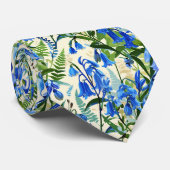 Bluebells Ferns Seamless Botanical Spring Pattern Stropdas (Opgerold)