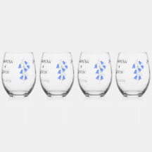 Bluebells Four Stemless Wine Glasses