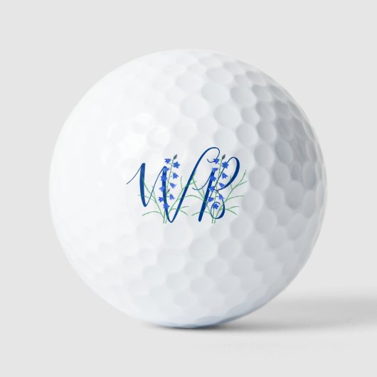 Bluebells Gepersonaliseerd Monogram Golfballen (Voorkant)