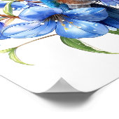 Bluebells Hummingbird Waterverf Print (Hoek)