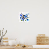 Bluebells Hummingbird Waterverf Print (Keuken)