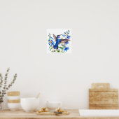Bluebells Hummingbird Waterverf Print (Keuken)