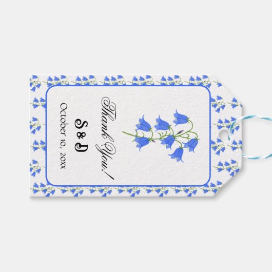 Bluebells Huwelijk Cadeaulabel (Voorkant (Horizontaal))