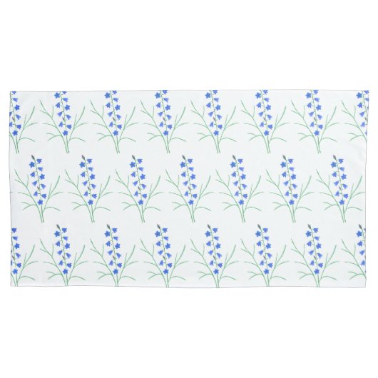 Bluebells Kussen Hoesjes Wit King Maat Kussensloop (Voorkant)