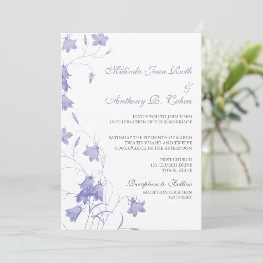 Bluebells - Lavender 5x7 Weddenschap Kaart (Staand voorkant)