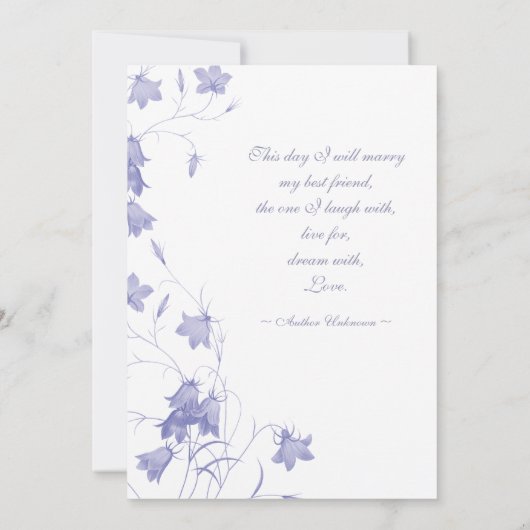 Bluebells - Lavender 5x7 Weddenschap Kaart (Achterkant)