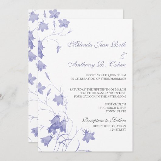 Bluebells - Lavender 5x7 Weddenschap Kaart (Voorkant / Achterkant)