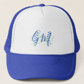 Bluebells Monogram blauw Trucker Pet (Voorkant)