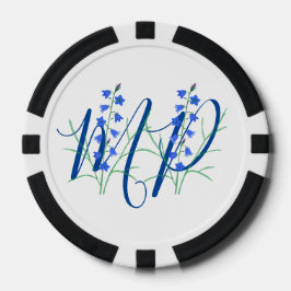 Bluebells Monogram Poker Chips