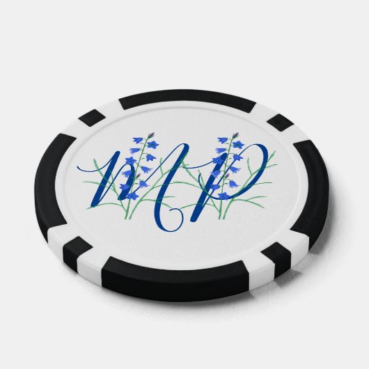 Bluebells Monogram Poker Chips (Enkel)