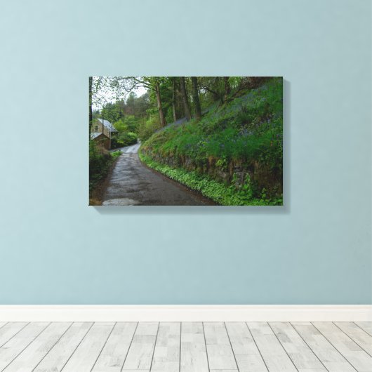 Bluebells on Eastwood Lane Canvas Afdruk (Insitu (Houten vloer))