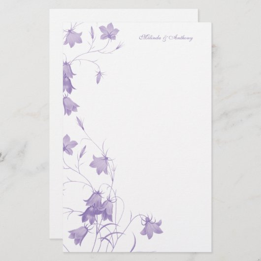 Bluebells - Paarse 5,5 x 8,5 briefpapier (Voorkant / Achterkant)