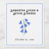 Bluebells Save The Date Wedding Wijn Etiket (Enkel label)