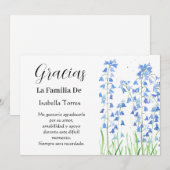 Bluebells Spanish Floral Funeral Death Thank you Kaart (Voorkant / Achterkant)